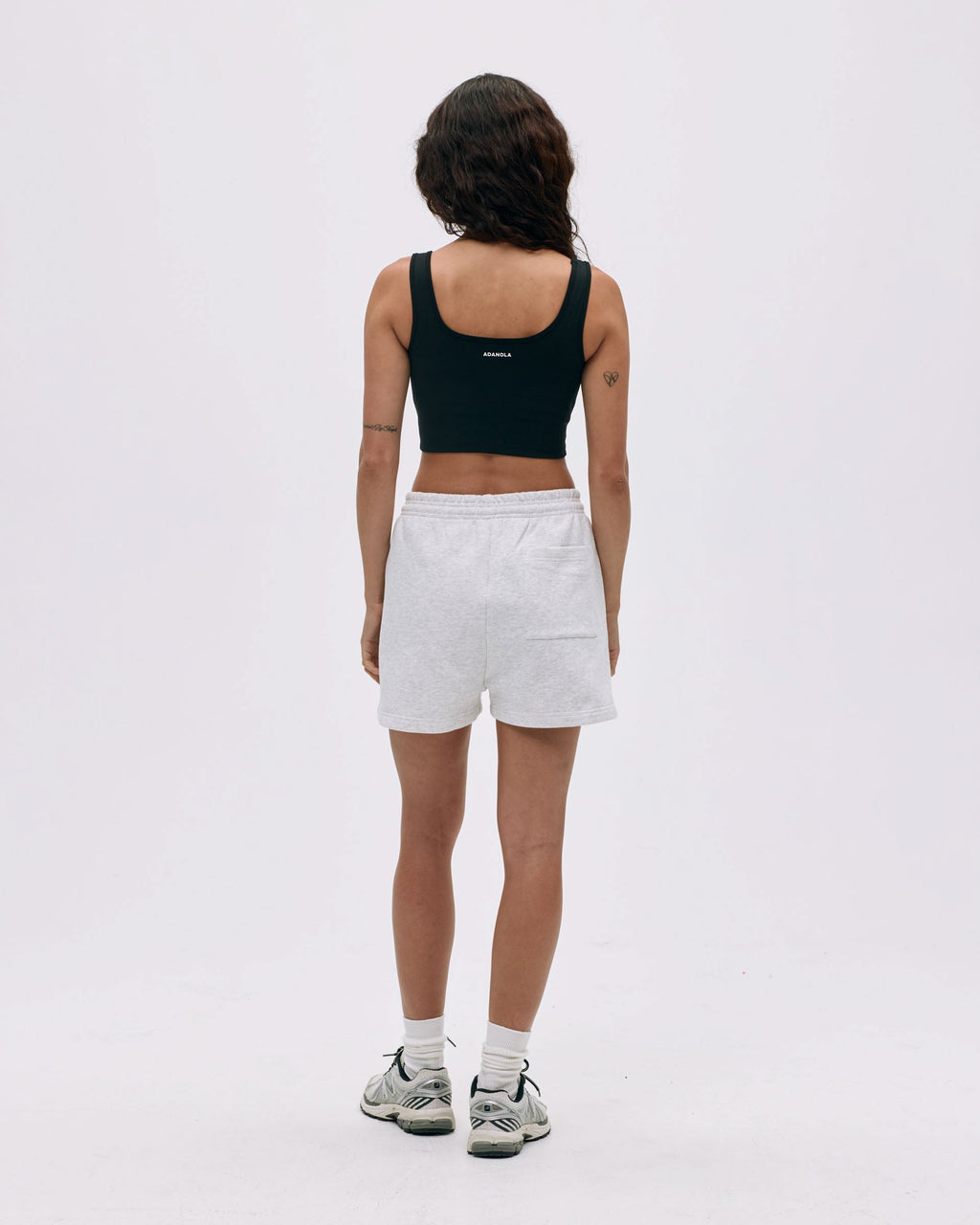 Varsity Sweat Shorts - Light Grey Melange/Black
