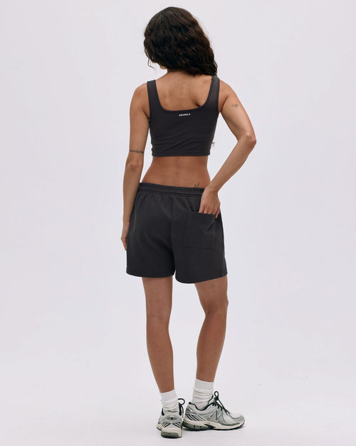 Varsity Sweat Shorts - Coffee Bean/Marshmallow White