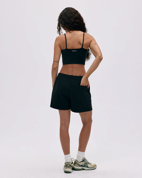 Varsity Sweat Shorts - Black/Marshmallow White
