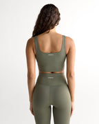 Ultimate Square Neck Bra - Olive Green