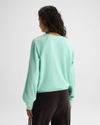 Terry Towelling V-Neck Sweatshirt - Mint Green