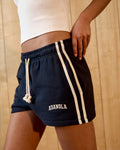 Varsity Loose Fit Sweat Shorts - Midnight Blue/Marshmallow White