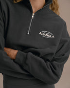 Classics Oversized Funnel Neck Zip Sweatshirt - Graphite Grey/Marshmallow White