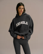 Varsity Oversized Hoodie - Graphite Grey/Marshmallow White