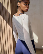 Semi Sheer Wrap Top - Marshmallow White